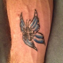 Butterflies and mom's Jerusalem cross...