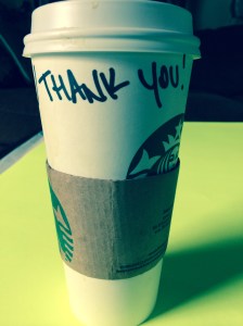 A drive by "thank you" from today's protest!